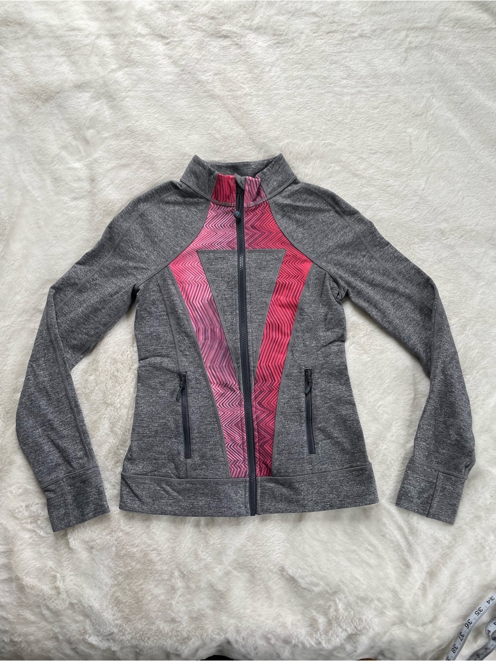 Ivivva Gray & Pink Zip-Front Athletic Jacket